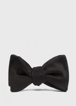 Black Formal Satin Bow Tie