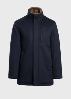 Cashmere Coat with Faux Fur Collar