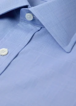 Classic Spread Collar Check Dress Shirt