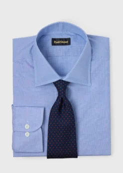 Classic Spread Collar Check Dress Shirt