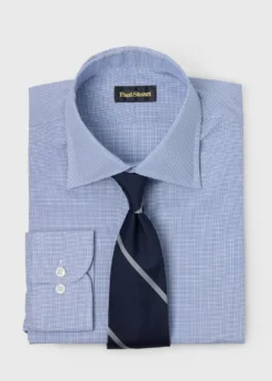 Classic Spread Collar Grid Dress Shirt