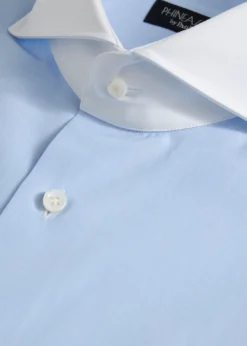 Contrast Collar Cotton Dress Shirt