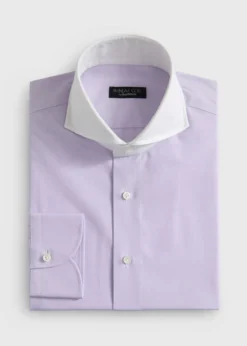 Contrast Collar Cotton Dress Shirt