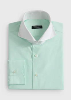 Contrast Collar Cotton Dress Shirt