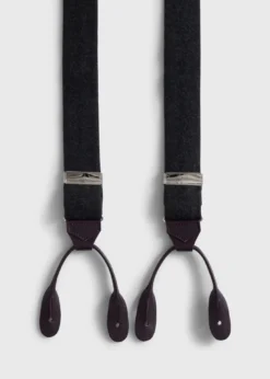 Contrast Leather Trim Suspenders