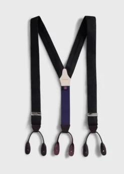 Contrast Leather Trim Suspenders
