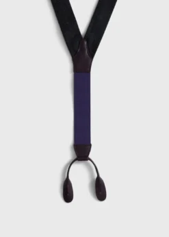 Contrast Leather Trim Suspenders