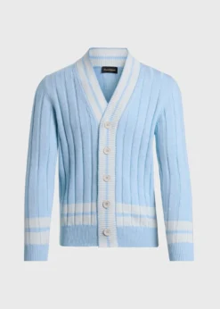 Cotton Cable Knit Tennis Cardigan