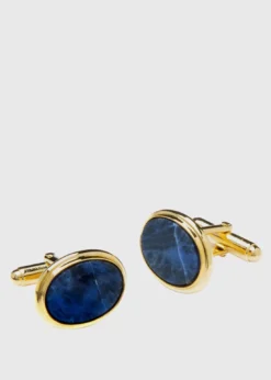 Cufflinks with Oval Sodalite