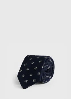 Deco Square Woven Silk Tie
