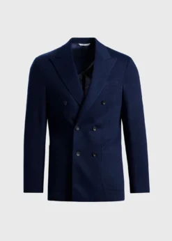 Double Breasted Wool Knit Blazer