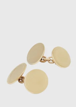 Double Oval Engine Turned Cufflinks