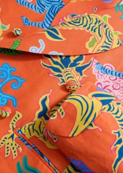 Dragon Printed Linen DInner Jacket