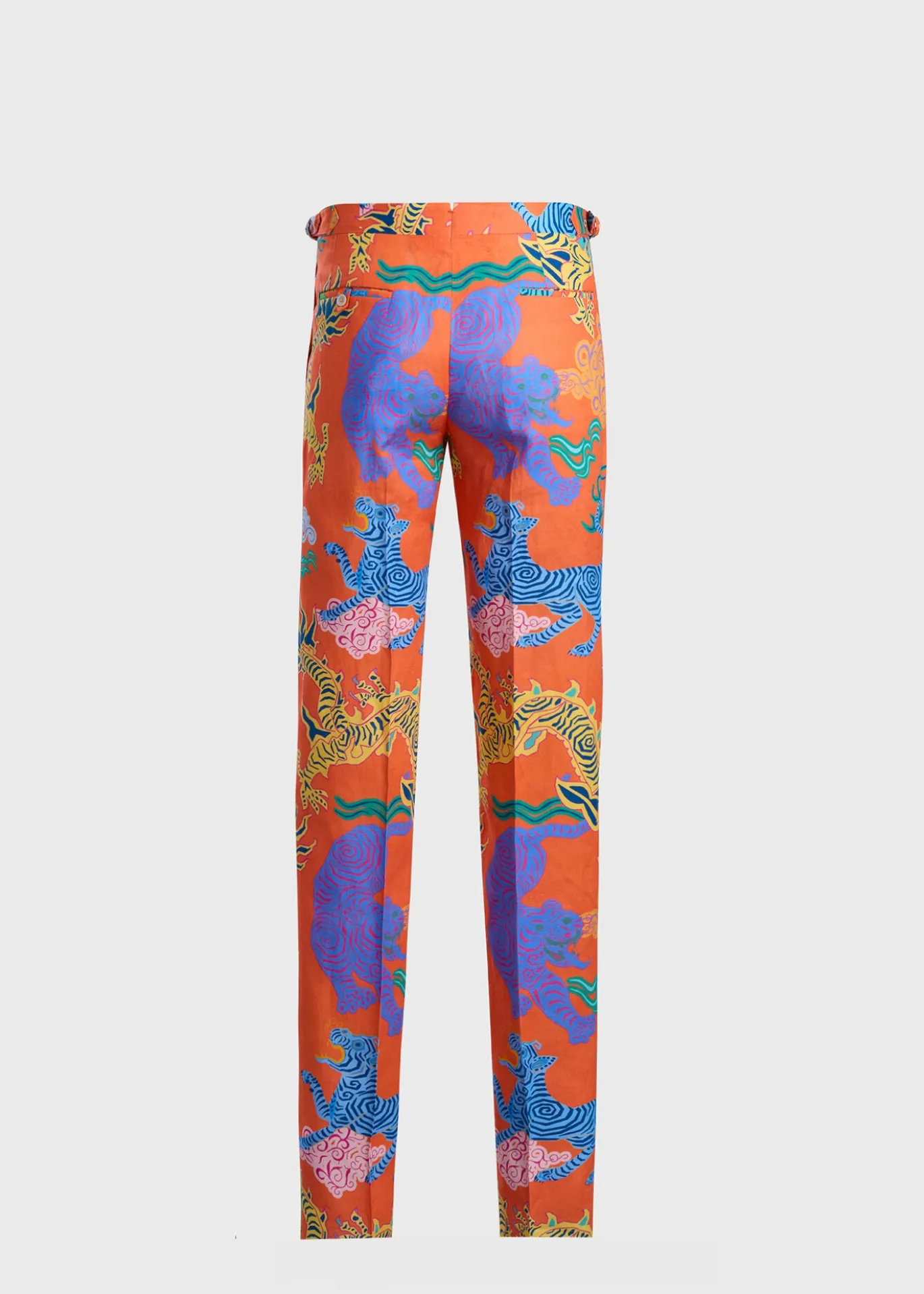 Dragon Printed Linen Dress Trouser