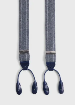English Flannel Chalk Stripe Suspenders