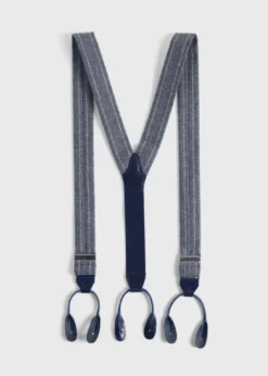 English Flannel Chalk Stripe Suspenders