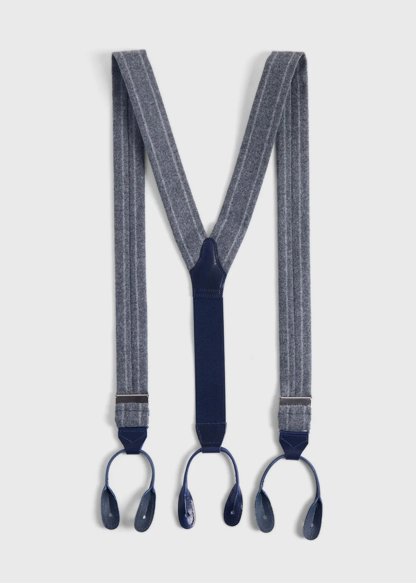 English Flannel Chalk Stripe Suspenders