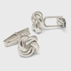 Gold Plated Sterling Silver Knot Cufflink & Stud Set