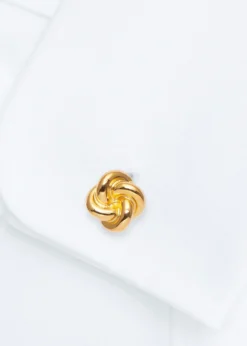 Gold Plated Sterling Silver Knot Cufflink & Stud Set