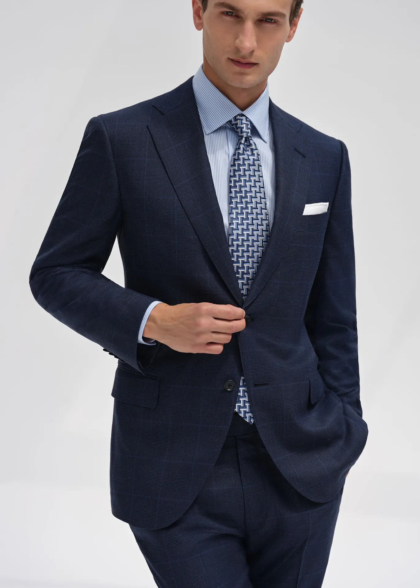 Handmade Narrow Bengal Stripe Dress Shirt