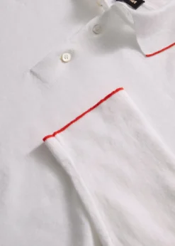 Linen & Cotton Contrast Collar Polo