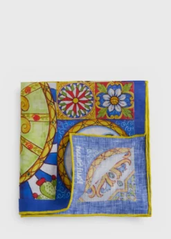Linen Jungle Print Pocket Square