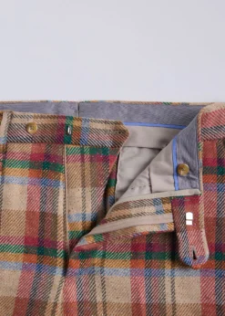 Linen Plaid Dress Trouser