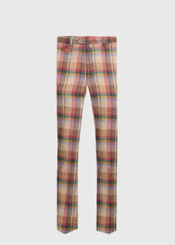 Linen Plaid Dress Trouser