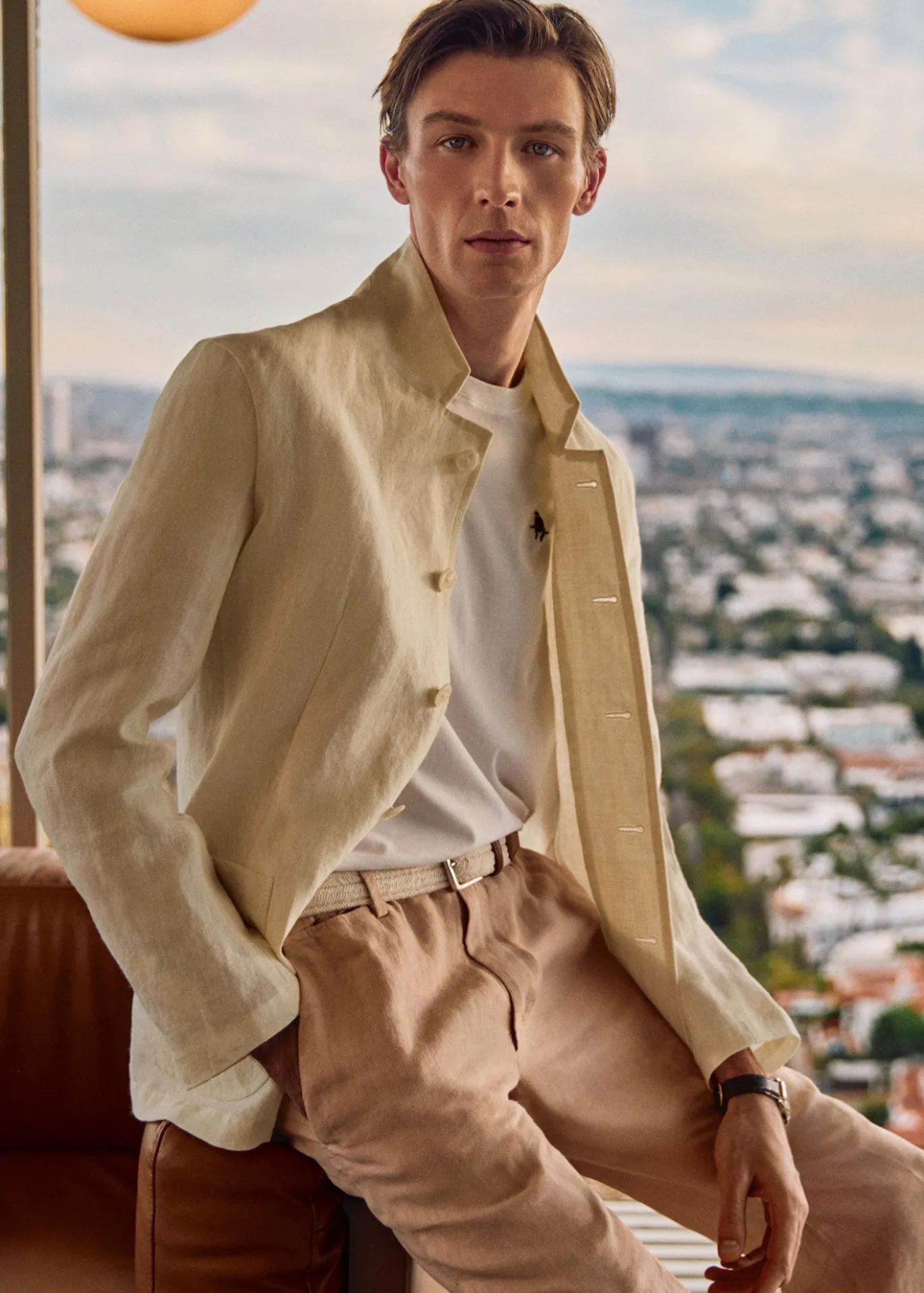 Linen Stand Collar Jacket