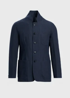 Linen Stand Collar Jacket