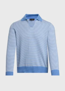 Long Sleeve Stripe Polo