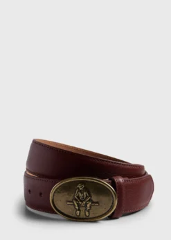 Man on the Fence Brass Buckle Belt