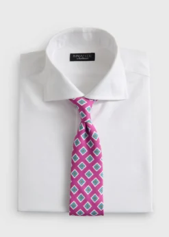 Medallion Print Habotai Silk Tie