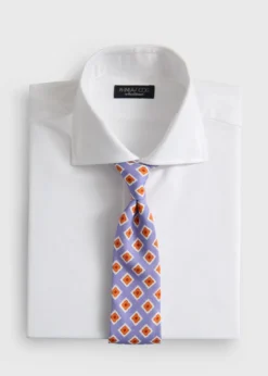 Medallion Print Habotai Silk Tie