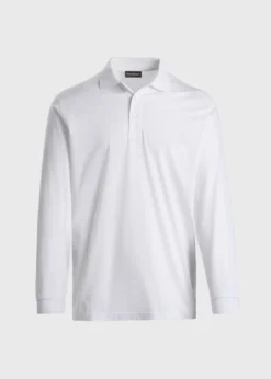Mercerized Cotton Long Sleeve Polo Shirt