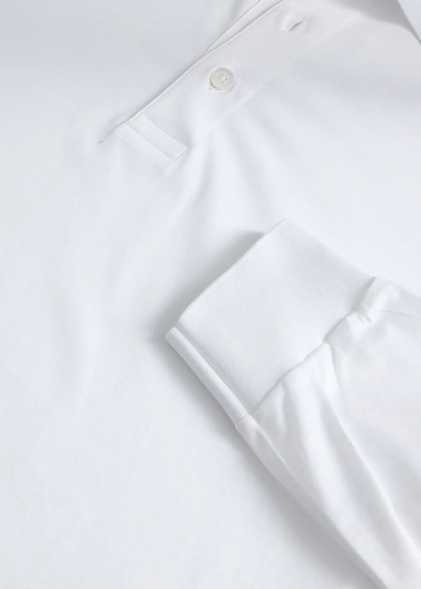 Mercerized Cotton Long Sleeve Polo Shirt