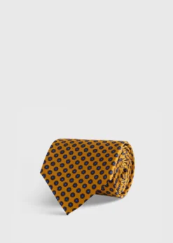 Micro Medallion Printed Silk Tie