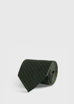 Micro Medallion Printed Silk Tie