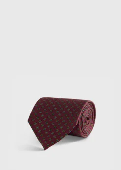 Micro Medallion Printed Silk Tie