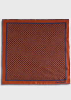 Micro Medallion Print Pocket Square