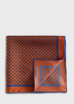 Micro Medallion Print Pocket Square