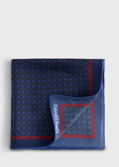 Micro Medallion Print Pocket Square
