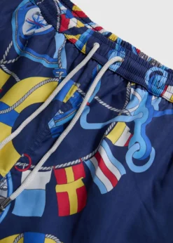 Nautical Print Swim Trunk
