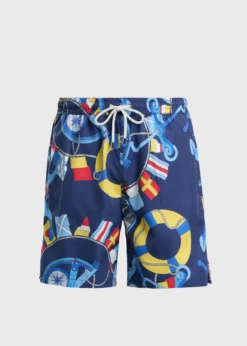 Nautical Print Swim Trunk