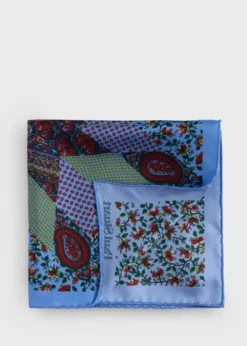Printed Silk Floral Paisley Pocket Square