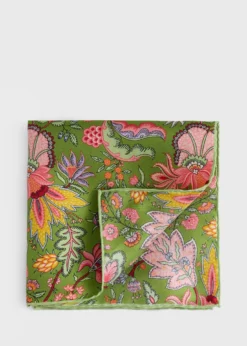 Printed Silk Floral Pocket Square