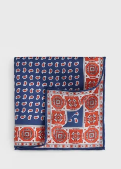 Printed Silk Geometric Pocket Square