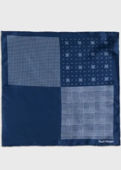 Printed Silk Glenn Plaid Pocket Square