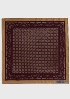 Printed Silk Medallion Pocket Square