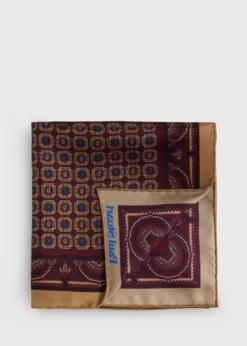 Printed Silk Medallion Pocket Square